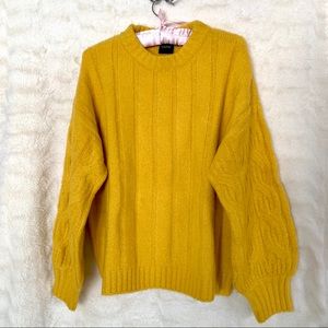 NWT CLICHE Balloon Sleeves Oversized Mustard Sweater small